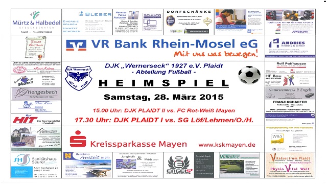 Vorschau: Heimspiel-Samstag am 28.03.2015!