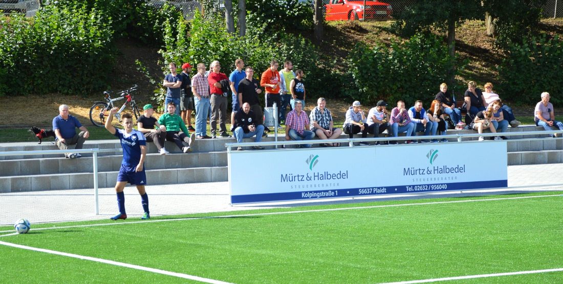 Bandenwerbung am Sportplatz in Plaidt